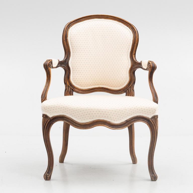 A Rococo armchair, second half of the 18th century.