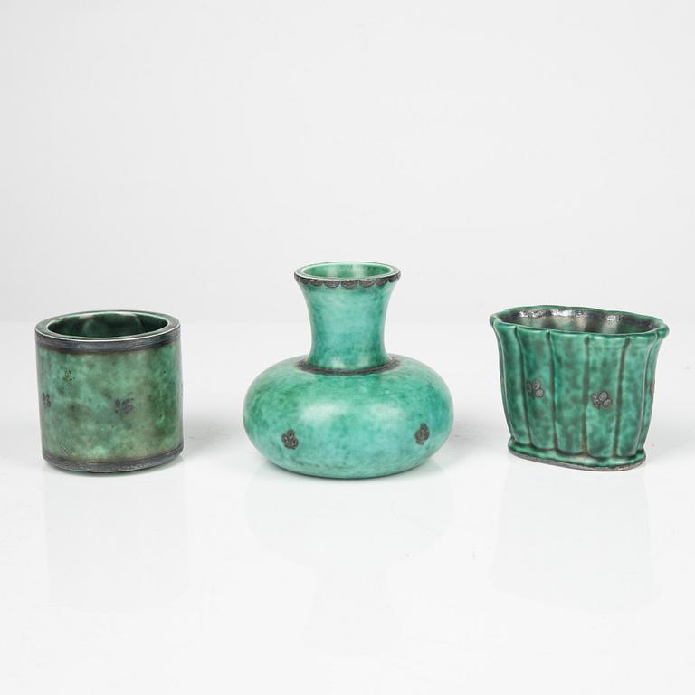 Wilhelm Kåge, four ceramic 'Argenta' pieces, Gustavsberg.