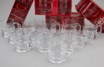 TIMO SARPANEVA, 24 parts glass tableware, Pisaranrengas /Drop ring / Ripple, Iittala, 1960/70s.