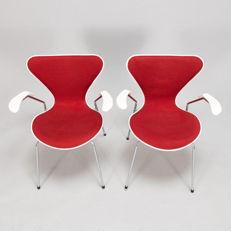 Arne Jacobsen,  stolar 6 st, "Sjuan", Fritz Hansen, Danmark 1984-1989.