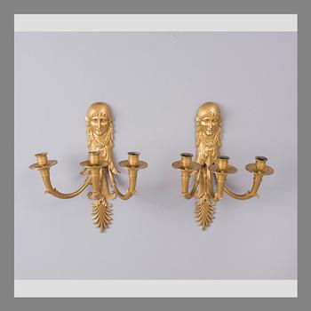 RUSSIAN WALL CANDELABRAS, Empire. Early 19th Century.