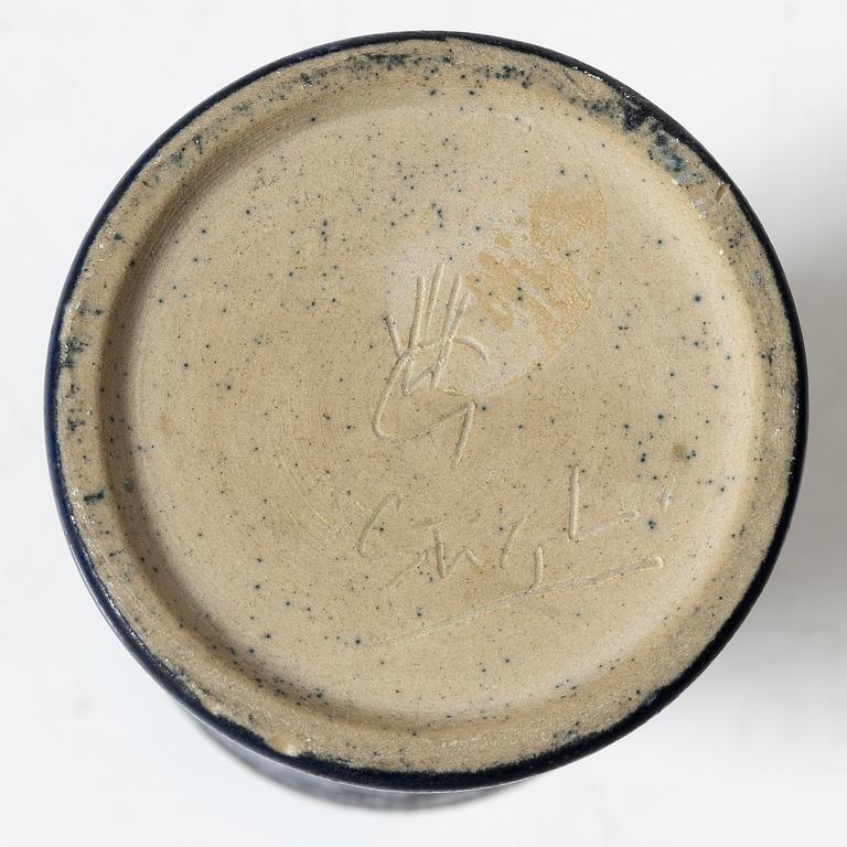 Stig Lindberg, vaser, 2 st och skål, stengods, Gustavsbergs Studio 1964-68.