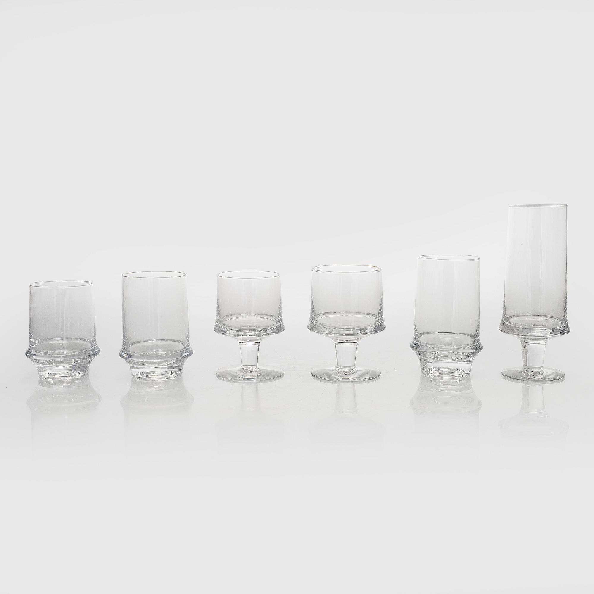 Tapio Wirkkala, A 211-piece glass service 'Marski', Iittala Finland.