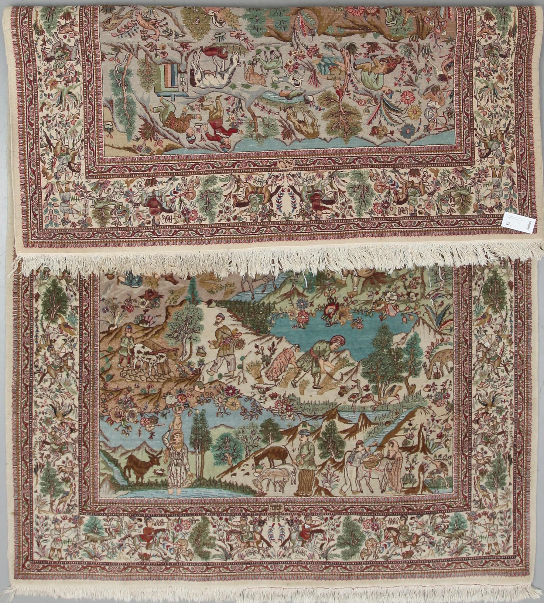 MATTA. Täbriz, figural, old/semiantik, 280 x 176.