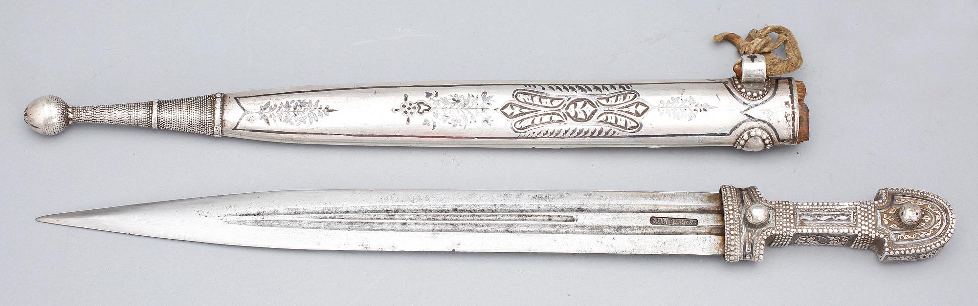 KINDJAL, silver, Ryssland, Dagestan, otydliga stämplar, 1908-1917.