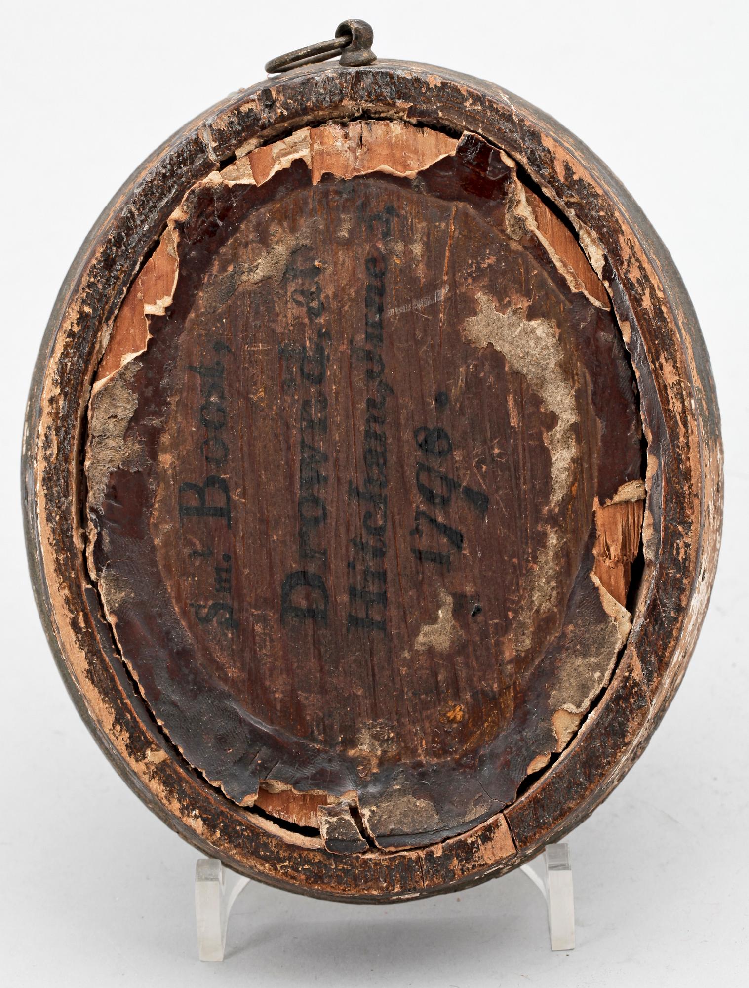 OKÄND KONSTNÄR, olja på duk, miniatyr, 1700-tal.