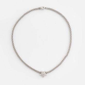 Fope, 18K white gold and brilliant cut diamond necklace.