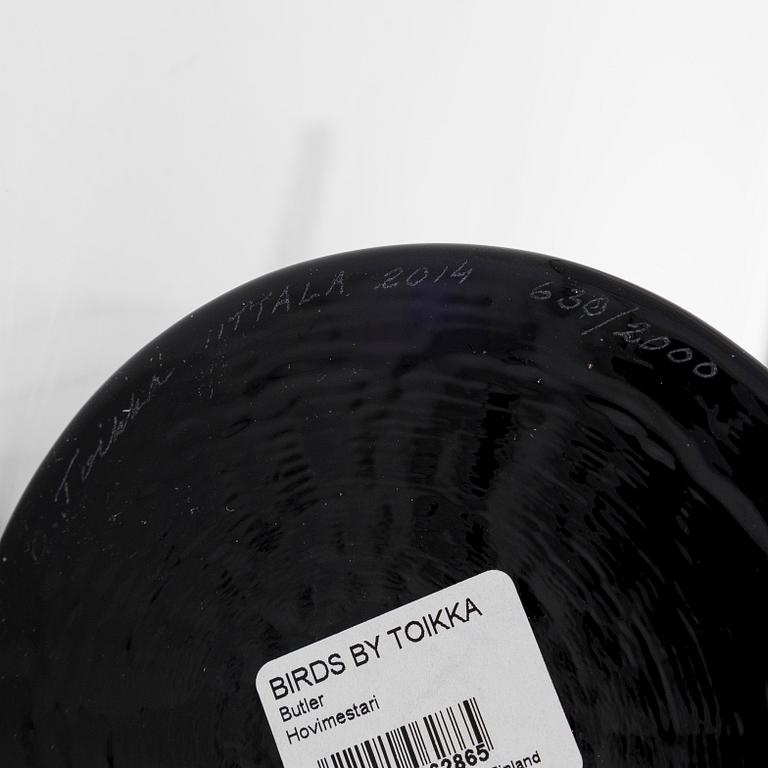 Oiva Toikka, A glass bird, "Butler", signed O. Toikka Iittala 2014 and numbered 630/2000.