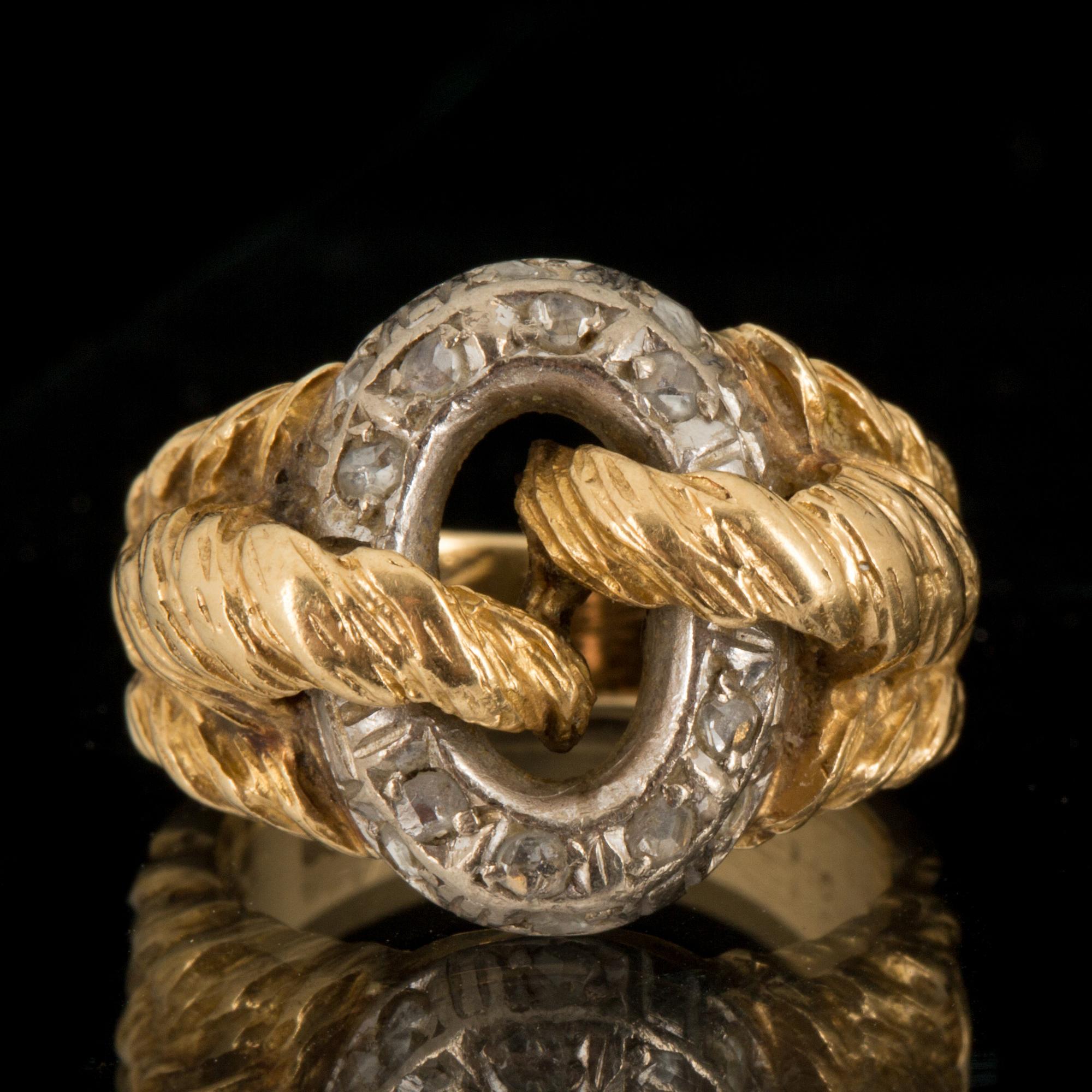 RING, 18 k guld med rosenstenar. Vikt ca 7 gram.