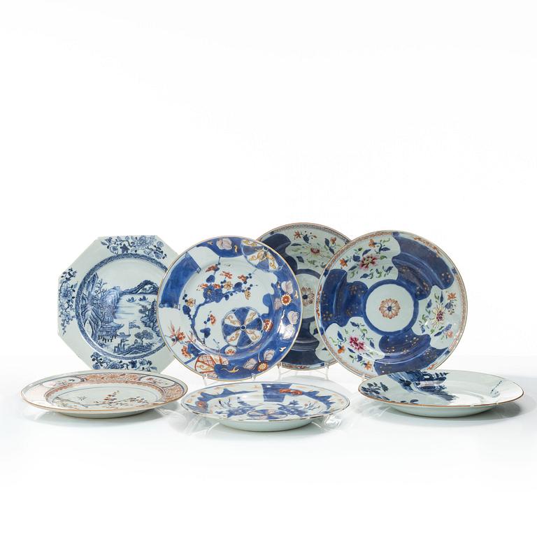 Seven plates, China, Qing Dynasty, Qianlong, 1736-95.