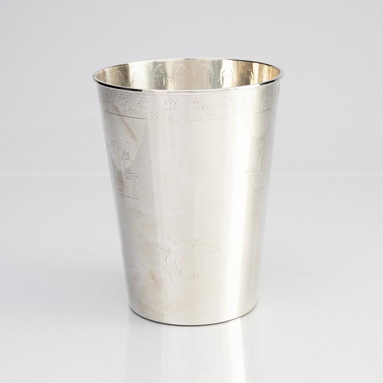 A silver vase, W.A. Bolin, Stockholm 1955.