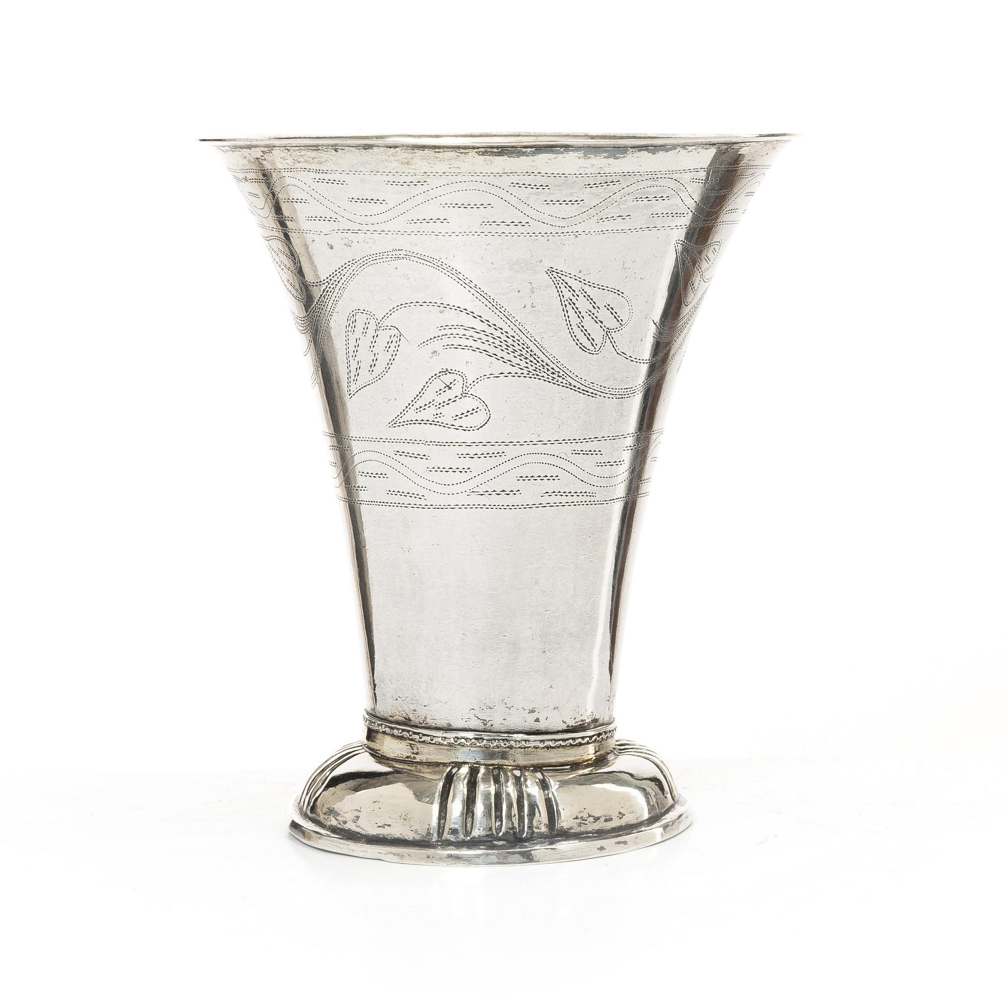 A parcel-gilt silver beaker, mark of Anders Gottfrid Roos, Turku, Finland, 1811.