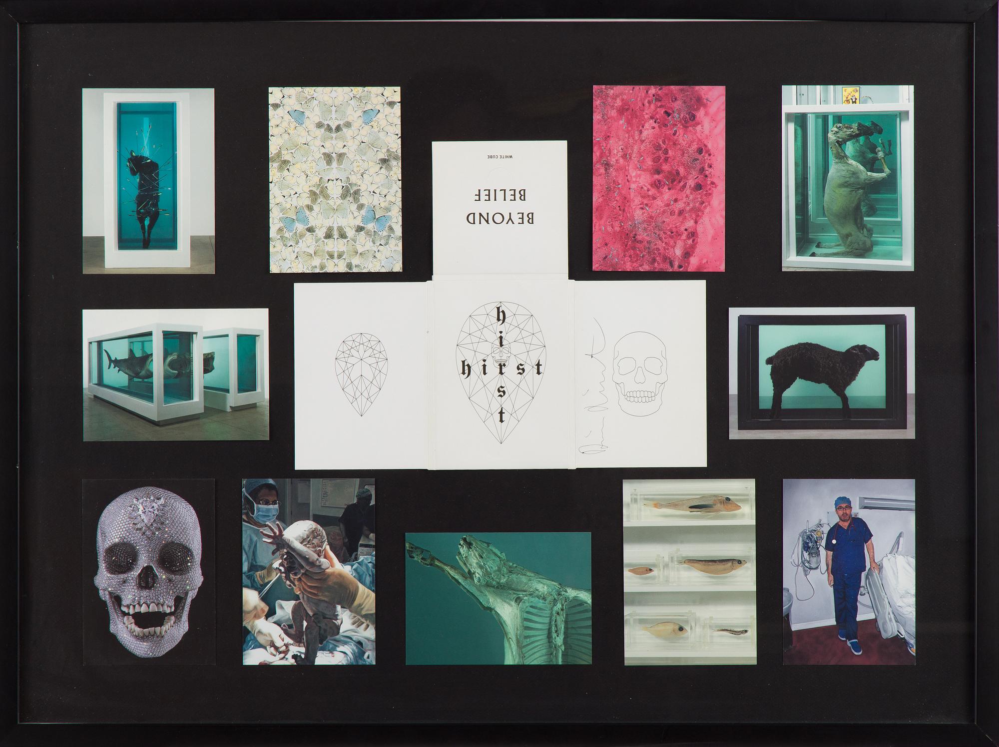 Damien Hirst, "Beyond Belief", 11 st promotionskort i en signerad mapp.