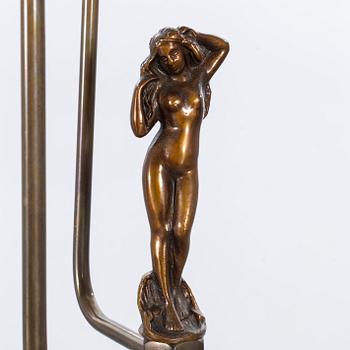 FLOOR LAMP, brass and glass, Armaturbolaget Malmö, 1930/-40's.