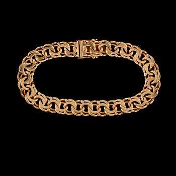 ARMLÄNK, 18k guld, Solna Guldsmed, Stockholm, 1957. Vikt 34 g.