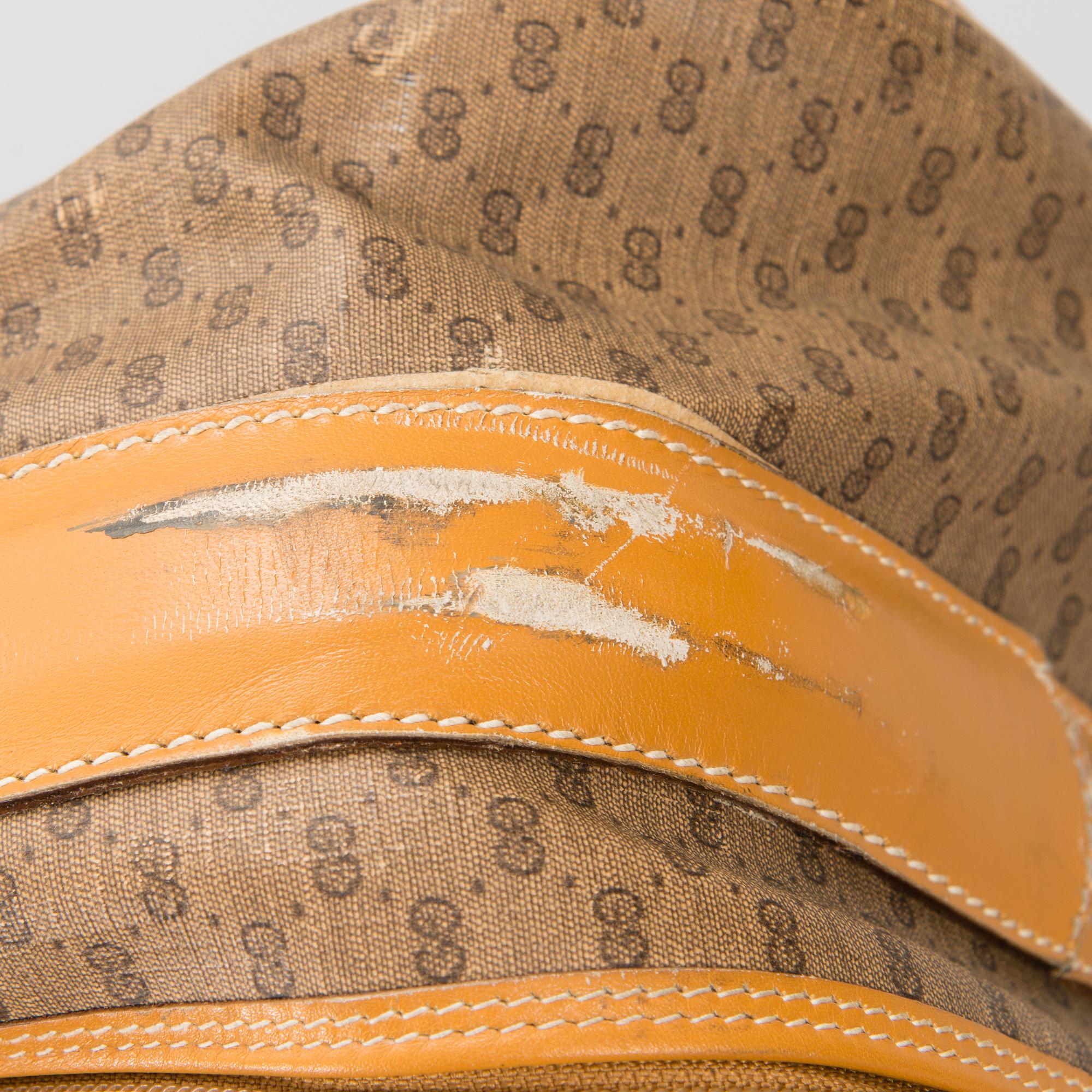 A Large Vintage Micro GG canvas Soft Suitcase.