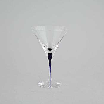 ERIKA LAGERBIELKE, ten cocktail glasses and eight wine glasses for Orrefors, second half of the 20th century.