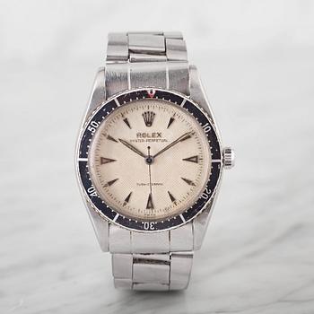 71. ROLEX, Oyster-Perpetual, TURN-O-GRAPH, "White guilloche dial", wristwatch, 35.5 mm,