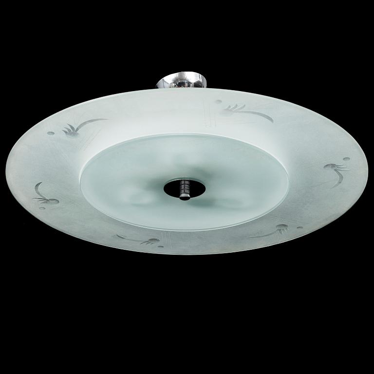 A glass ceiling light 1930's.