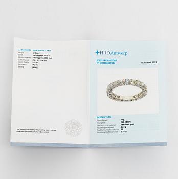 Brilliant cut diamond eternity ring, with HRD report.