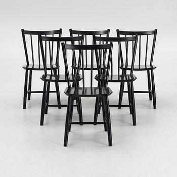 Børge Mogensen, chairs, 6 pcs, model J49, Fredericia Furniture, Denmark.