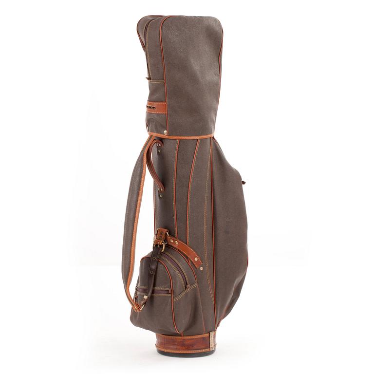 MULBERRY, golfbag with clubs, 1990s.