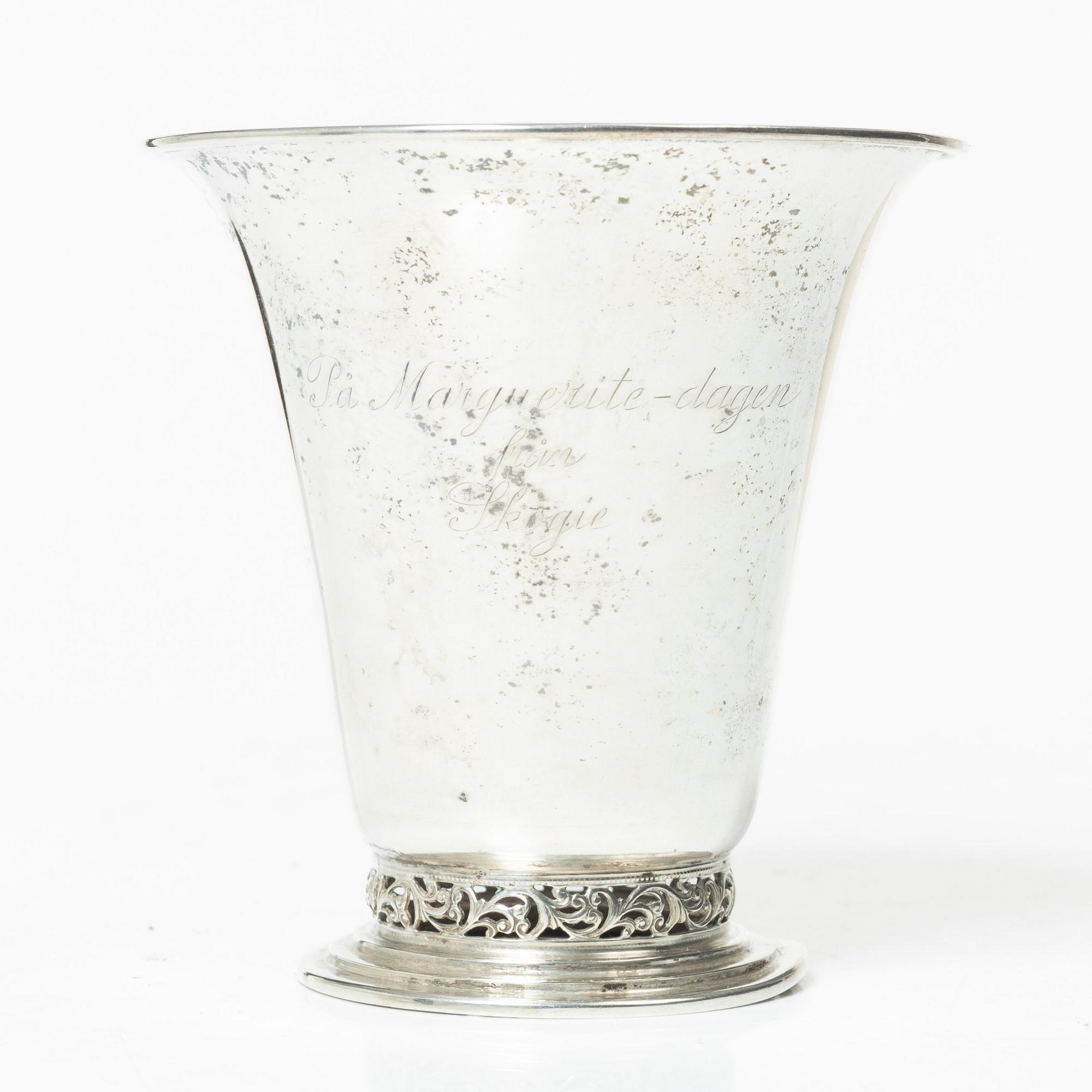 K Anderson, bägare, silver, Stockholm 1931.