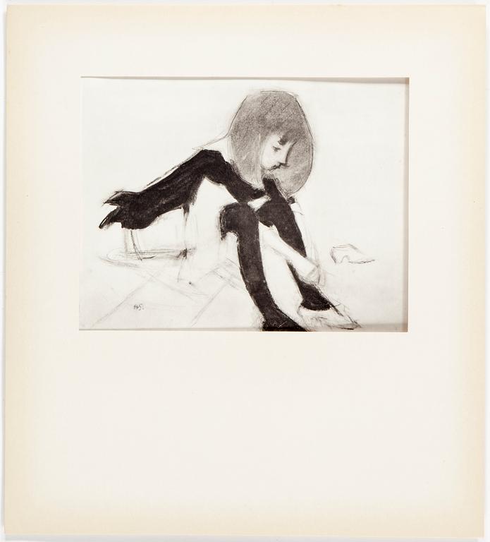 HELENE SCHJERFBECK, mapp med 48 reproduktioner, Gotthard Johansson, numrerad 89/500, Nordisk Rotogravyr Stockholm 1945.