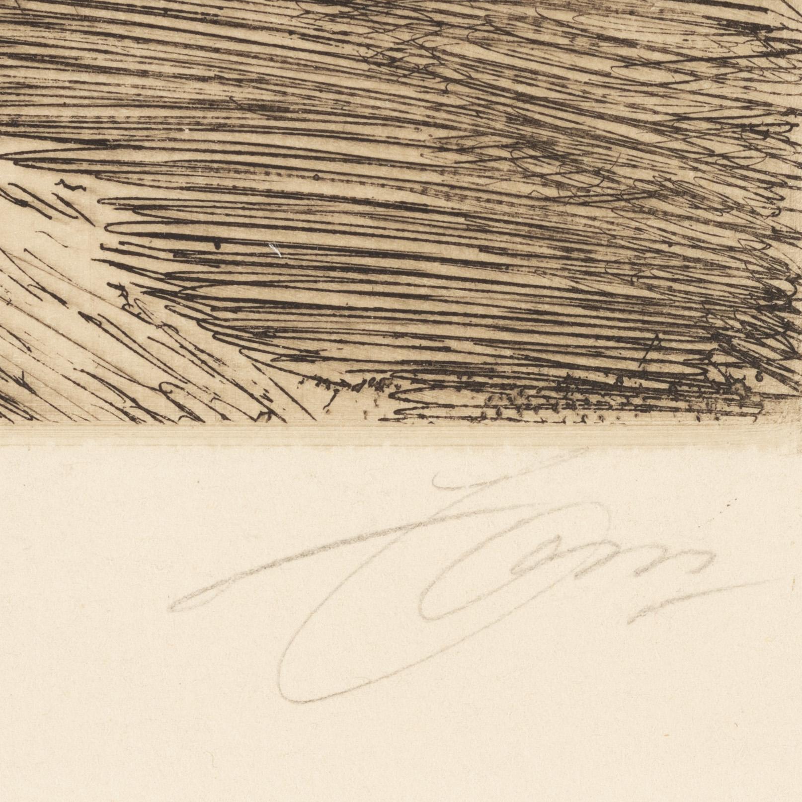 Anders Zorn, etsning, 1917, signerad med blyerts.