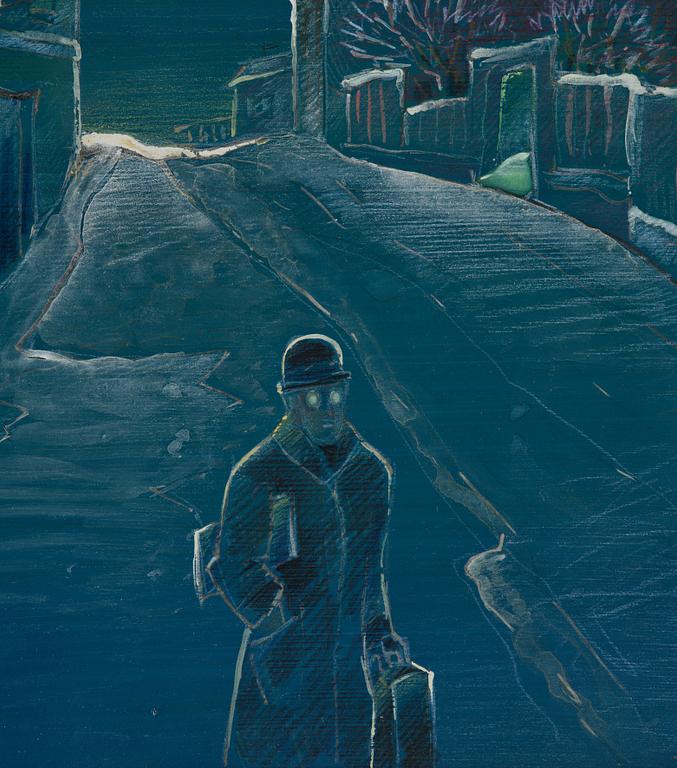 Gösta Adrian-Nilsson, Street view at night.