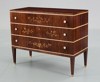An Oscar Nilsson chest of drawers, probably executed by Hjalmar Jackson for the Stockholm Stads Hantverksförening, 1930's.