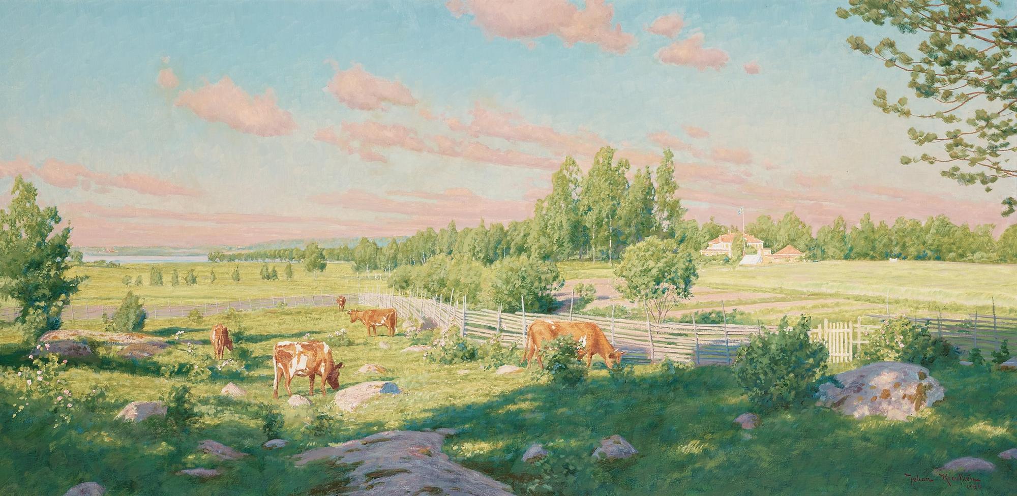 Johan Krouthén, Summer landscape with Bergtorpsgården Manor House.