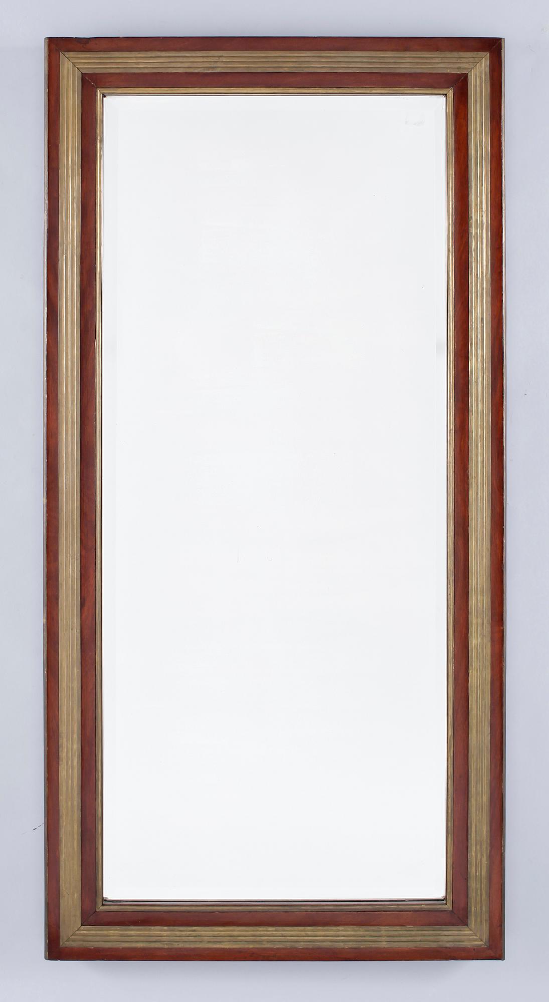 SPEGEL, mahogny och inlagd dekor av metall, Art deco, 1910/20-tal, Europa.