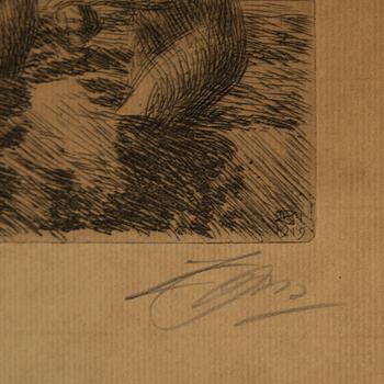 ANDERS ZORN, etching, 1919, signed in pencil.