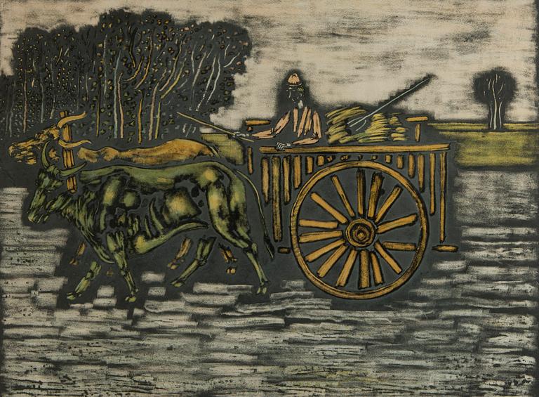 Vytautas Kasiulis, Man med oxvagn.
