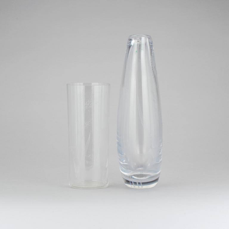 VICKE LINDSTRAND, Kosta. Vaser 2 st, 1950-/60-tal.