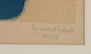 MAURICE ESTÈVE, lithograph in colors, 1952, signed and numbered epreuve d'artiste VIII/X.