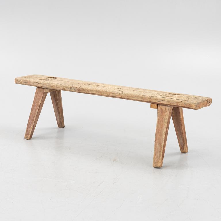 A pine bench, early 20th Century.