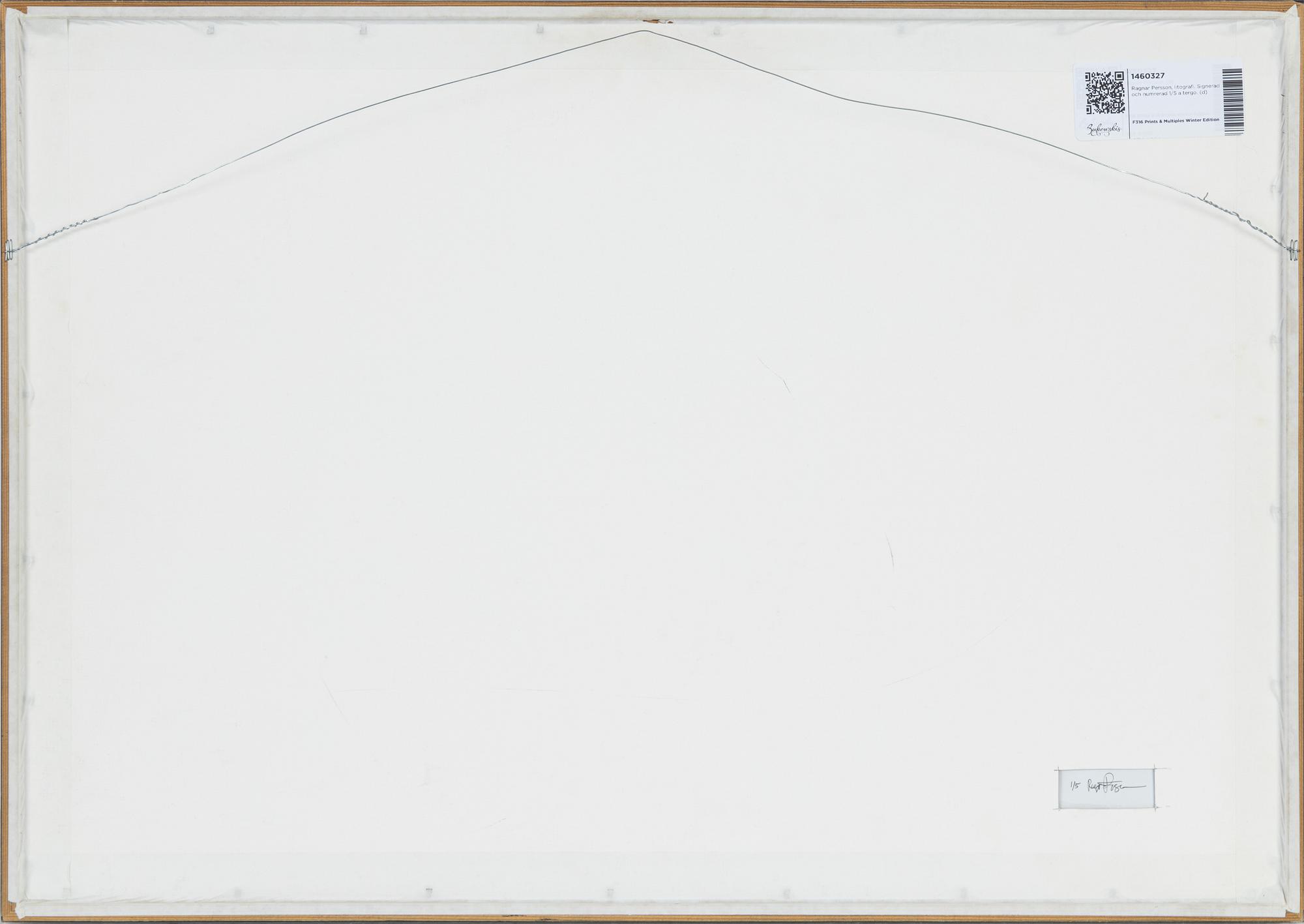 Ragnar Persson, lithograph. SIgned and numbered 1/5 on verso.