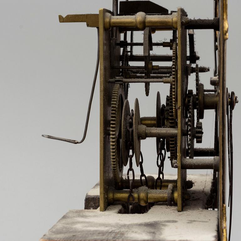 A longcase clock by John Sanderson Wigdon in a later case.