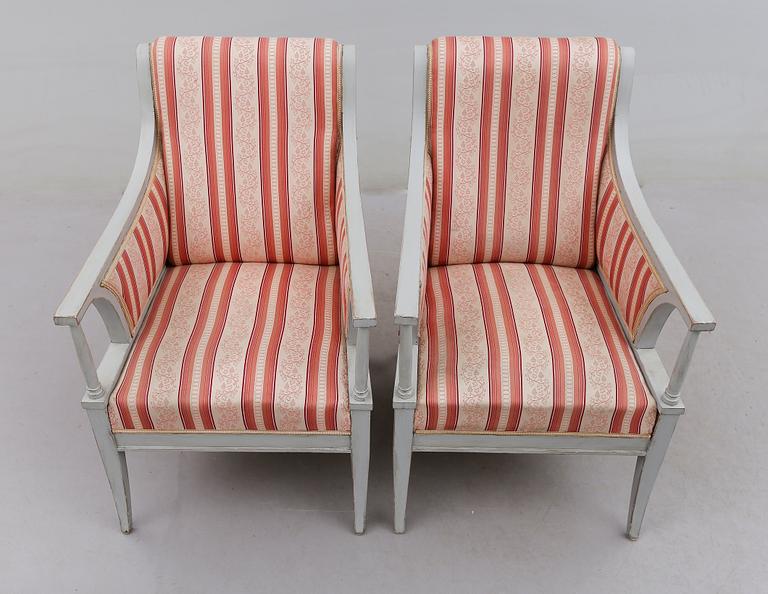 FÅTÖLJER, 1 par, 1900-talets första hälft.