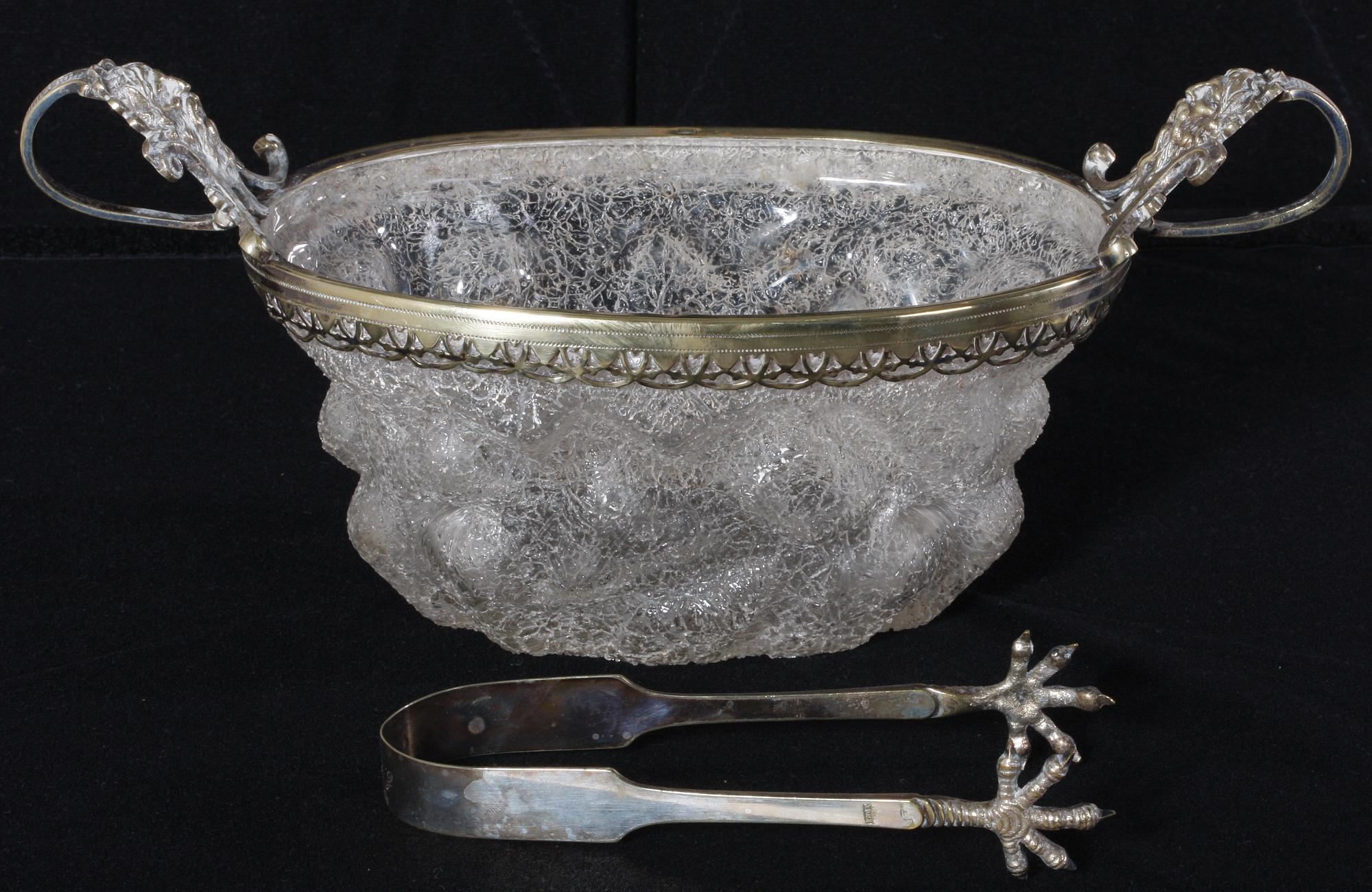 SKÅL samt TÅNG, glas/nysilver.