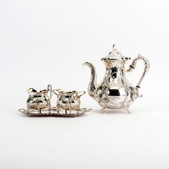 A four piece silver coffee set, by Karl Ekman, GEWE, Malmö, 1979-82. Total weight 1420 grams.