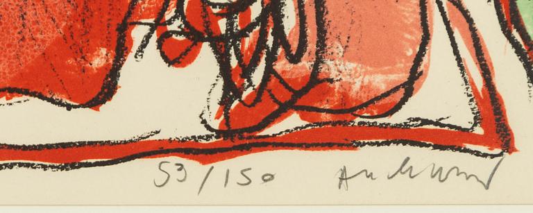 Pierre Alechinsky, "Schismes", fyra stycken färglitografier.