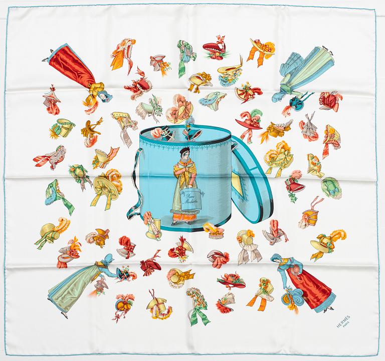 HERMÈS, scarf, 'Paris Modiste'.