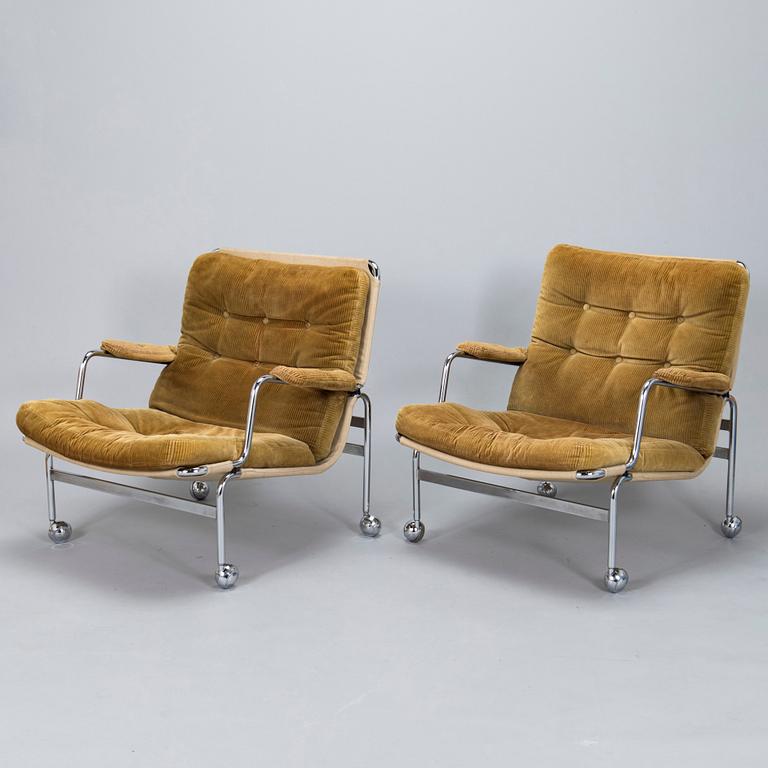 Bruno Mathsson, A armchairs, a pair, "Karin", DUX, late 20th century.