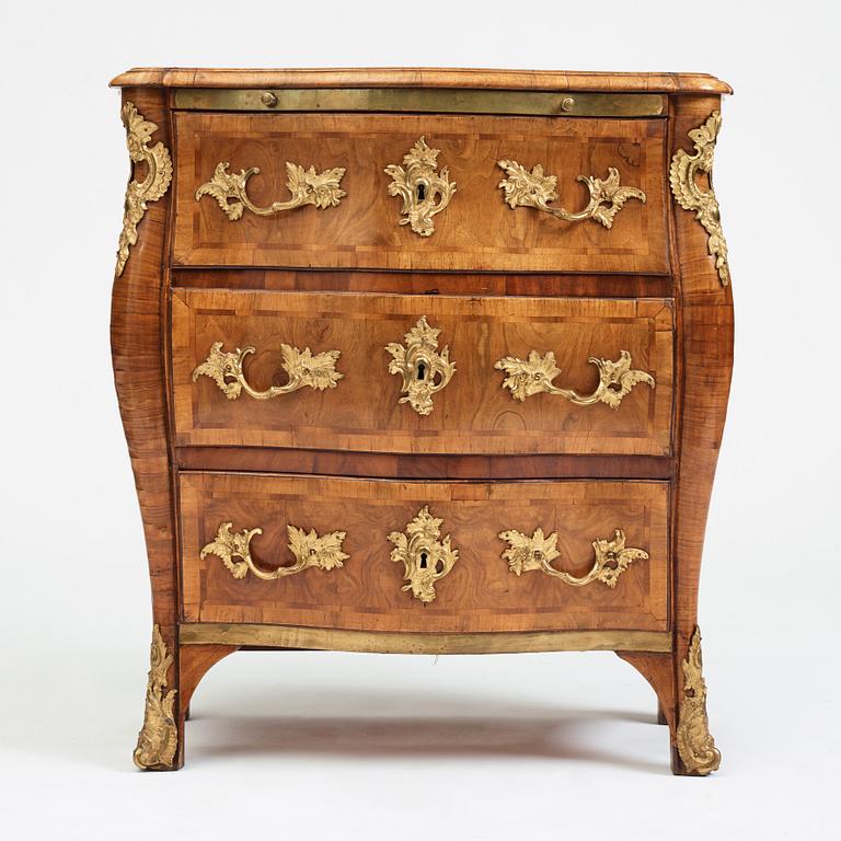 A Swedish Rococo 18th century commode by Christian Linning, master 1744.