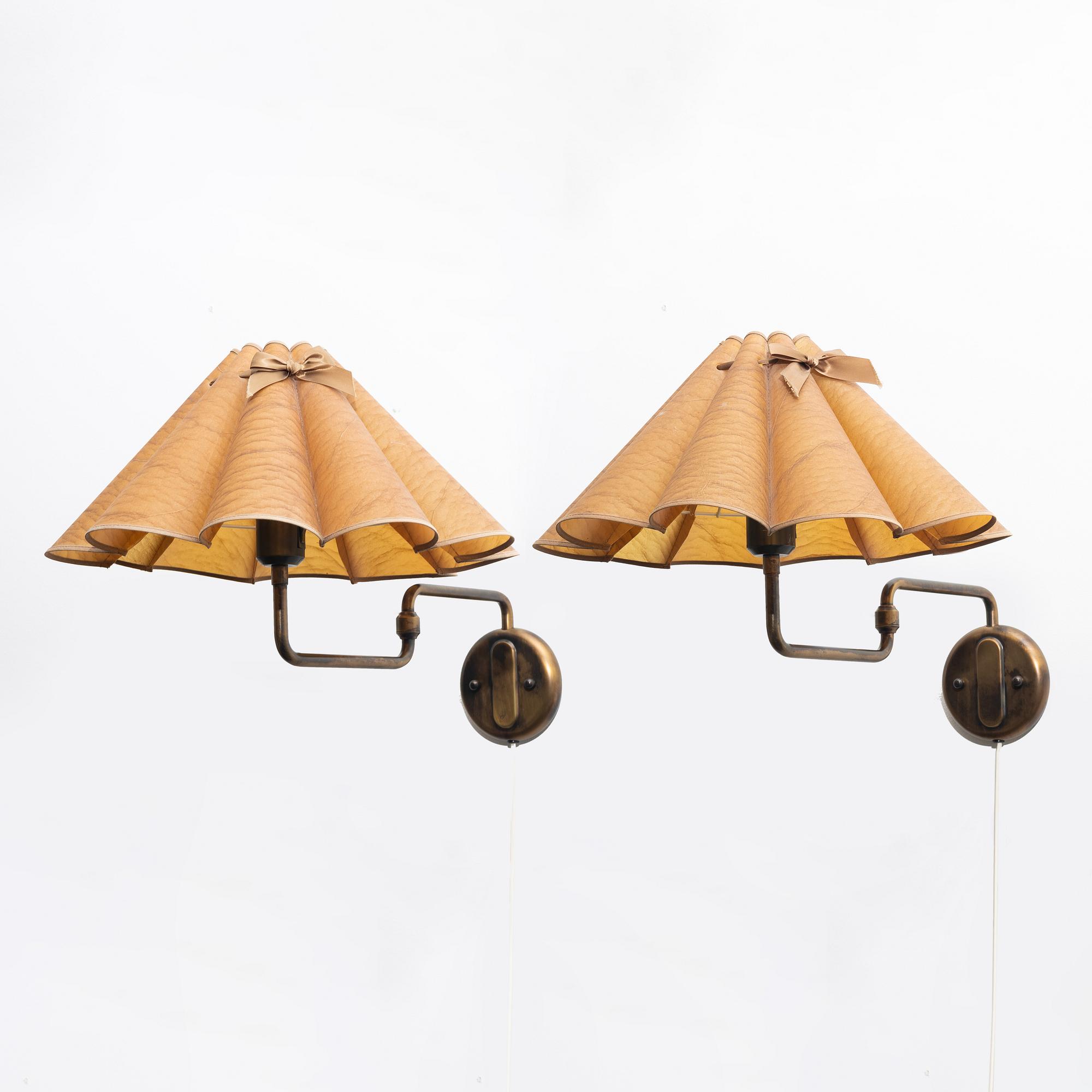 Vägglampor, ett par, Rejmyre Armaturfabrik (RAF), 1900-talets senare del.