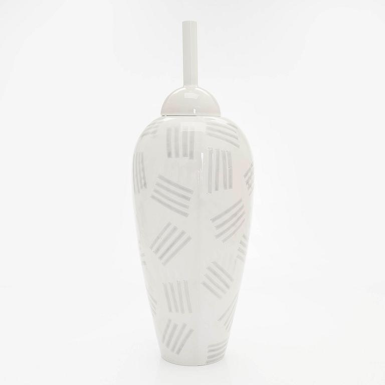 Inkeri Leivo, urna med lock "Primadonna", keramik, signerad Inkeri Leivo Arabia -94.