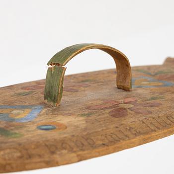A Swedish painted box with cover, early 20th Century.